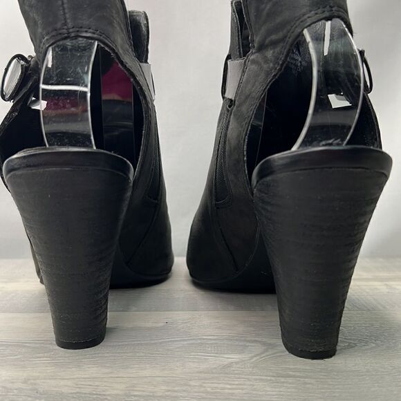 Franco Sarto Black Suede Open toe heeled booties size 9.5 - Picture 7 of 12